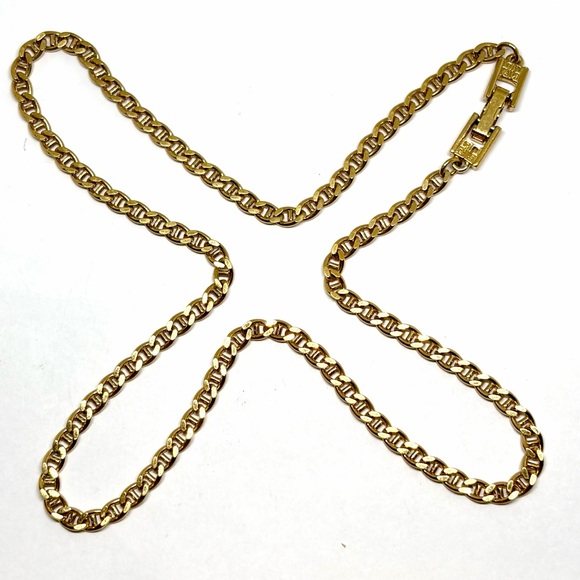 Vintage 90’s Gold Tone Givenchy Cuban Link Small Chain Necklace 9” - Picture 6 of 8